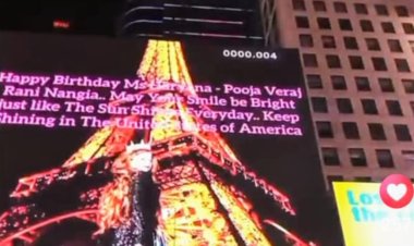 Ms Haryana Pooja Nangia Graces Times Square, New York with Timeless Elegance and Sunshine