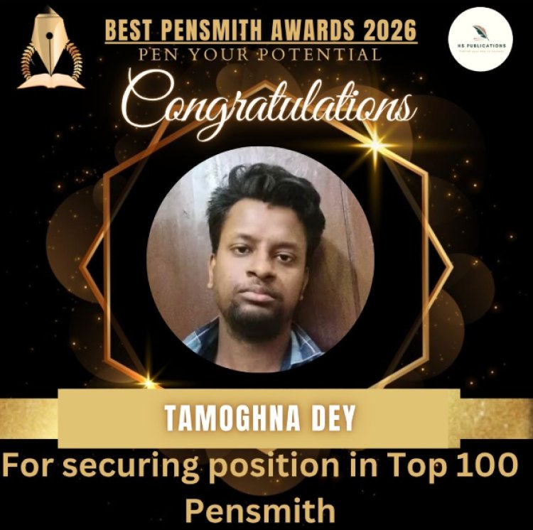 Tamoghna Dey Secures 19th Position Among Top 100 Pensmith in Best Pensmith Awards 2026